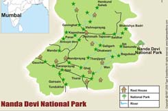 small nanda devi national park map
