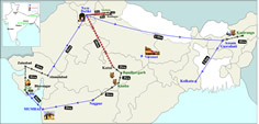 Tiger & wild life trip route map